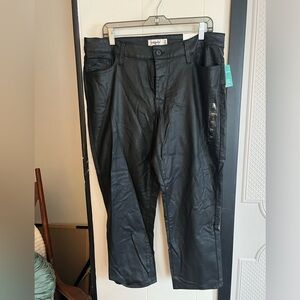 NWT Maurice’s High Rise Black Coated Slim Straight Jean - Size 16
